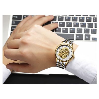 Top 10 Đồng Hồ Nam Giá Rẻ - Automatic Movt chạm rồng cơ 3D