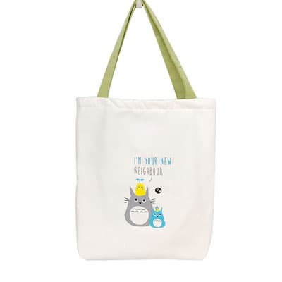 Túi Tote trắng Totoro quai xanh
