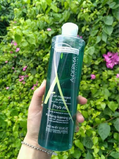 Sữa rửa mặt cho da dầu mụn nhạy cảm Aderma Phys-AC Gel Moussant Purifiant Pháp