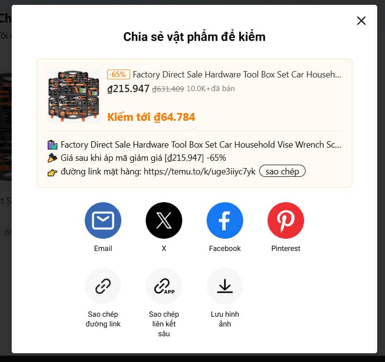 Kiếm tiền với tiếp thị liên kết Temu Affiliate